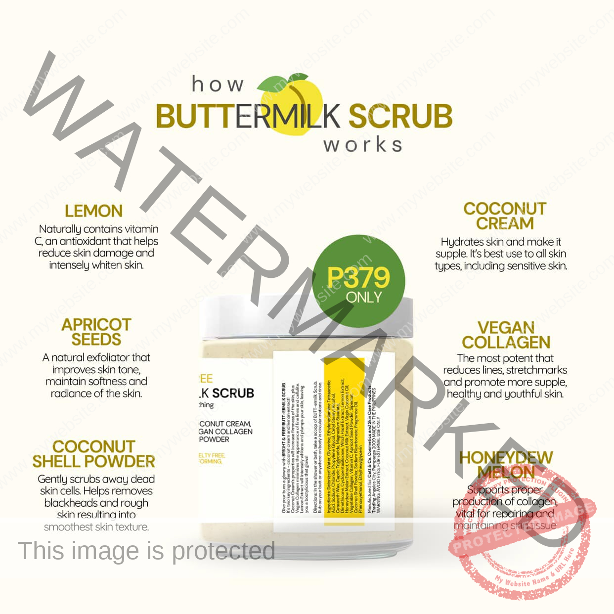 Catt & Co Bright & Free Buttermilk Scrub 250ml - Image 2