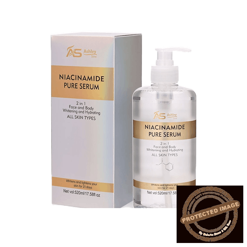 Ashley Shine NIACINAMIDE & HYALURONIC Pure Serum Face and Body Moisturizes Whitening Skin 520ML - Image 2