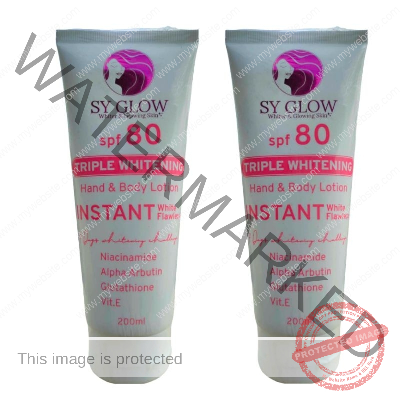 SYGLOW Triple whitening Hand & Body Lotion SPF80 200ML - Image 2