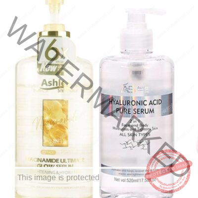 Ashley Shine NIACINAMIDE & HYALURONIC Pure Serum Face and Body Moisturizes Whitening Skin 520ML