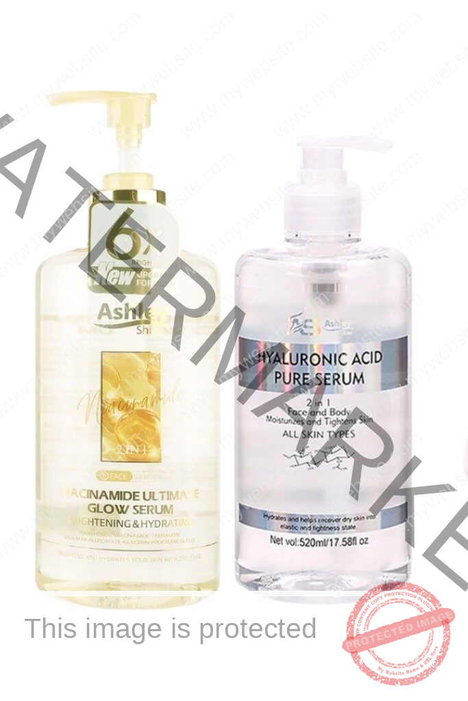 Ashley Shine NIACINAMIDE & HYALURONIC Pure Serum Face and Body Moisturizes Whitening Skin 520ML
