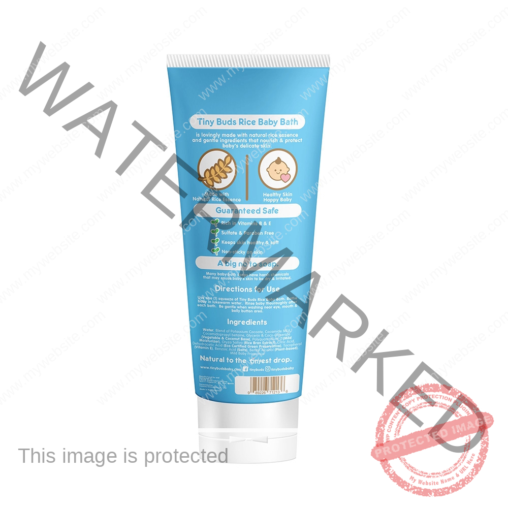 TinyBuds Natural Rice Baby Bath 200ML - Image 2