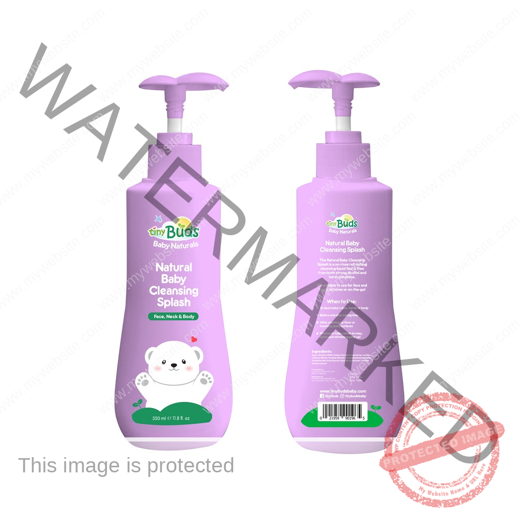 TinyBuds Natural Baby Cleansing splash Face ,Neck & Body 350ML - Image 2