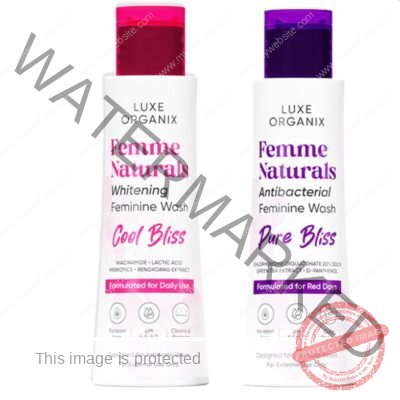 LUXE ORGANIX FEMME NATURALS ANTIBACTERIAL FEMININE WASH PURE BLISS AND COOL BLISS 120ml