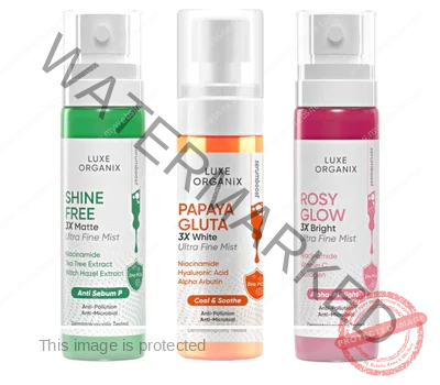 Luxe Organix Rosy Glow / Shine Free / Papaya Gluta Ultra Fine Mist Spray 80ml