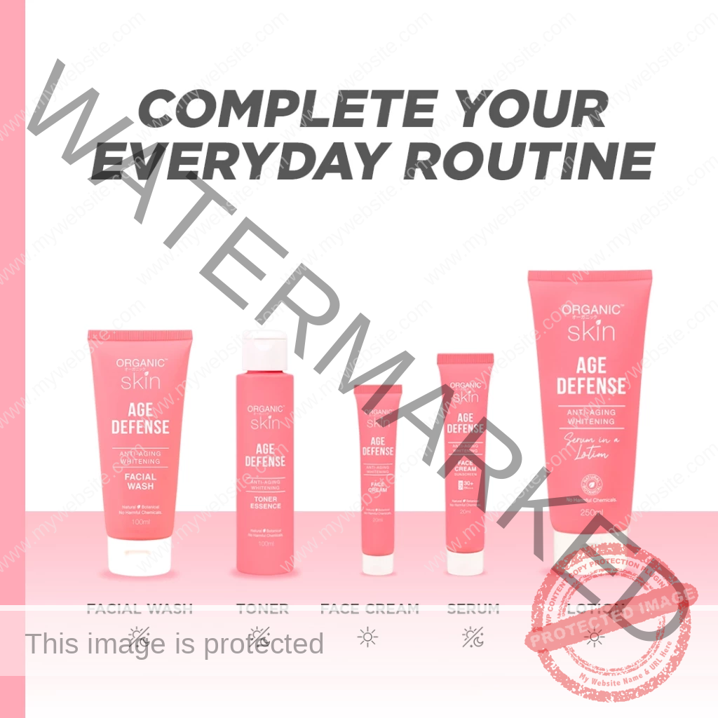 Organic Skin Japan Age Defense Anti-Aging Whitening Set Anti Aging 4 in 1 Skincare Set - Image 3