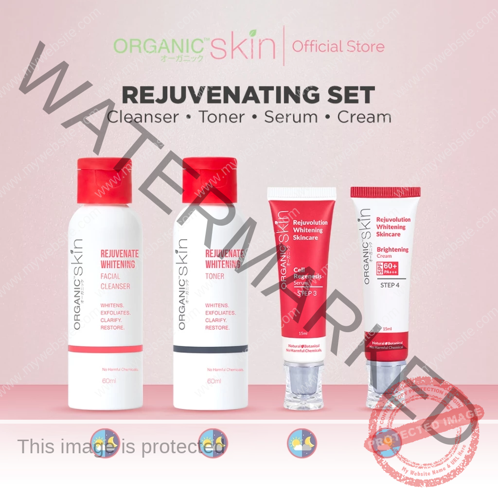Organic Skin Japan Rejuvenate Whitening Kit with Facial Cleanser, Toner, Face Cream & Serum Rejuve - Image 4