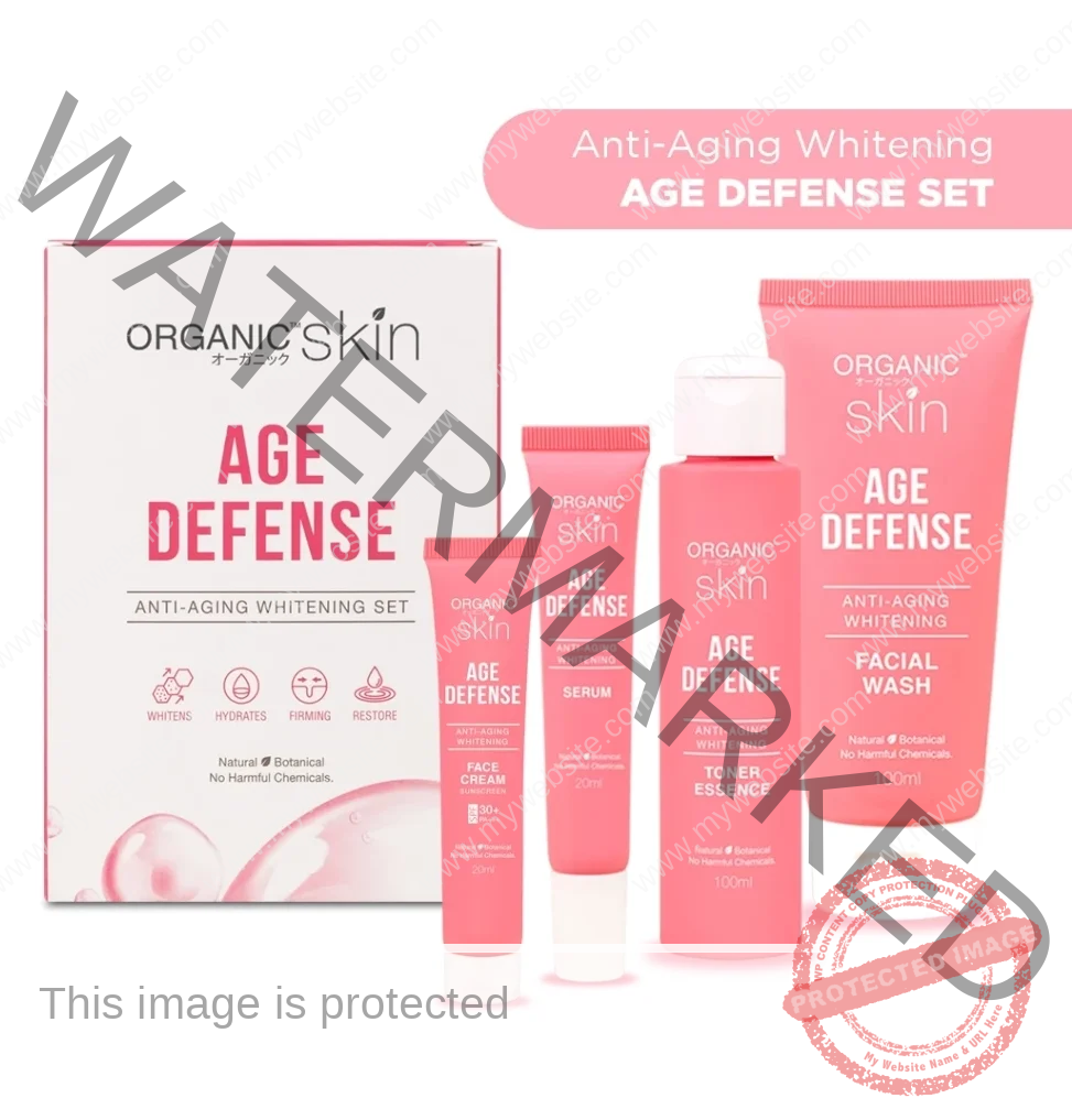 Organic Skin Japan Age Defense Anti-Aging Whitening Set Anti Aging 4 in 1 Skincare Set
