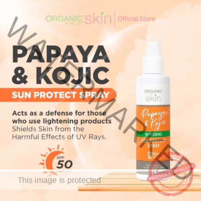 Organic Skin Japan Papaya & Kojic Sunscreen spf50 Sunblock Face and Body Spray Whitening Skin Care