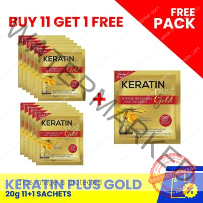 KERATIN PLUS Gold Intense Brazilian Hair Treatment 20g 11+1 sachets