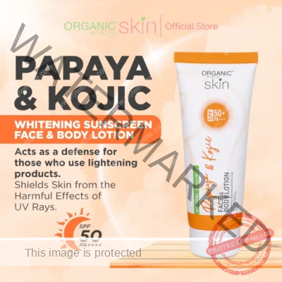 Organic Skin Japan Papaya Kojic Whitening Lotion SPF 50 Sunscreen Face and Body Lotion Skin Care 100ml