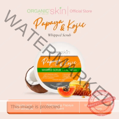 Organic Skin Japan Papaya & Kojic Whipped Bleaching Body Scrub 250ml Whitening Exfoliating Scrub