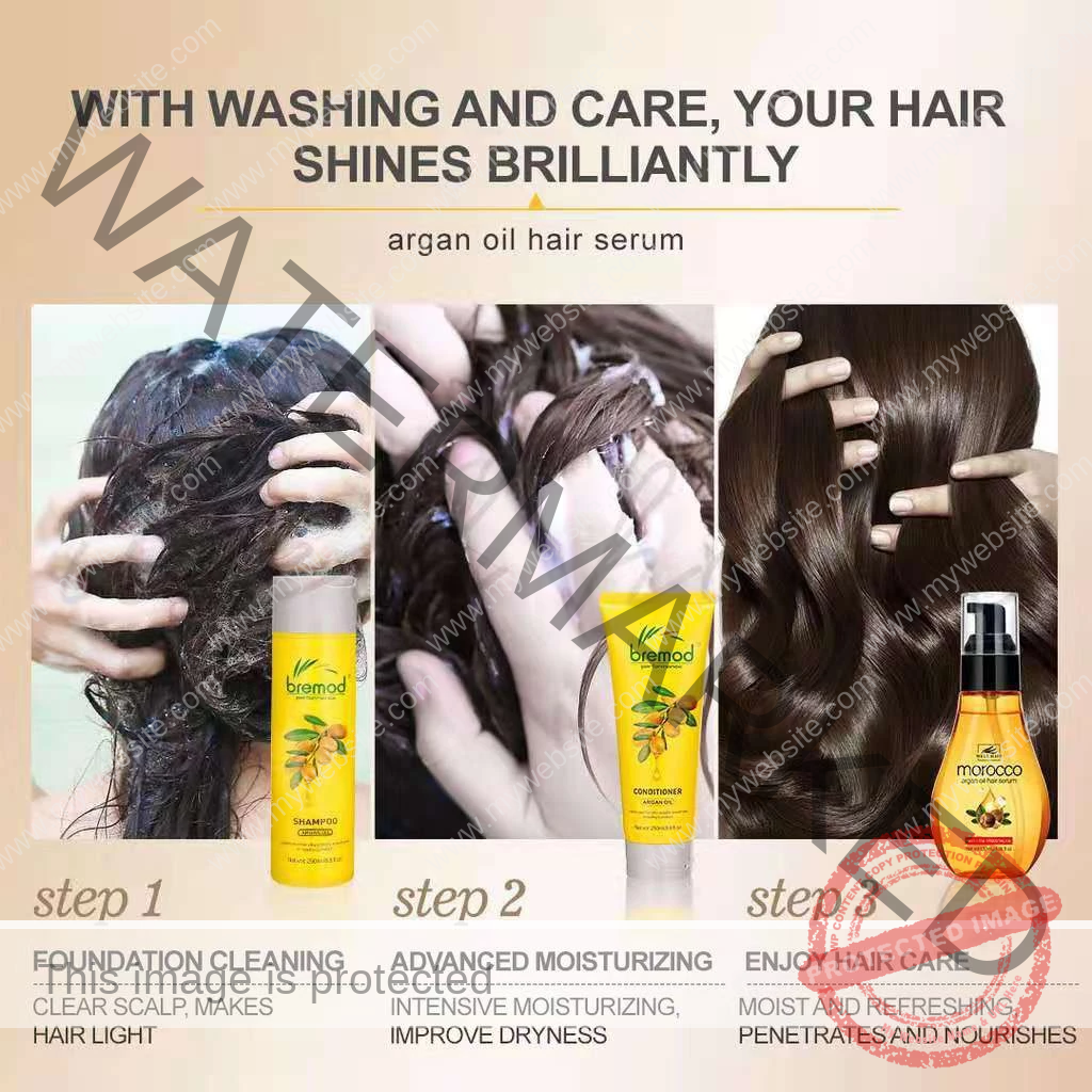 BREMOD Hair Serum Morocco Argan Oil Essence Repair Damage Dry Hair and split hair ends 120ml - Image 8