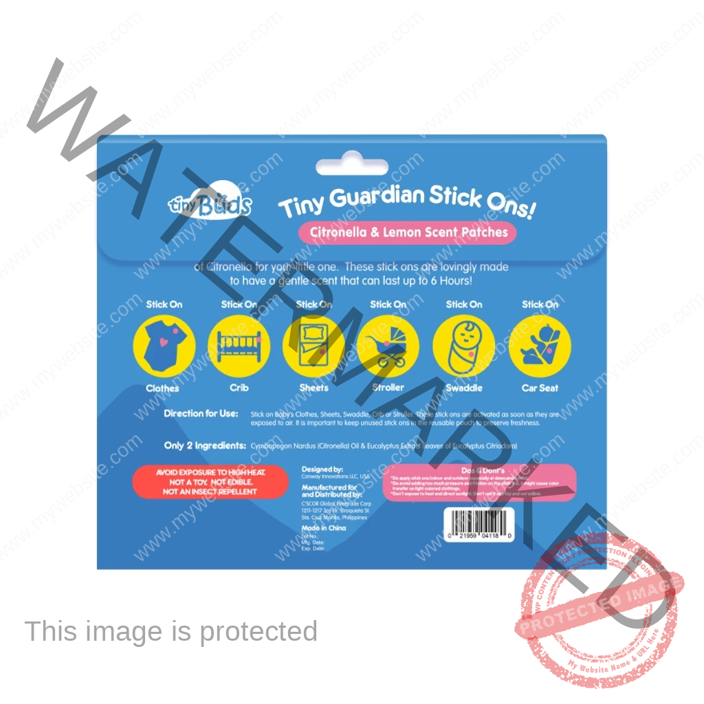 TinyBuds Tiny Guardian Stick Ons Gentle Citronella and Lemon Scent-12s 2pcs|Gone Away Insect Patch - Image 3