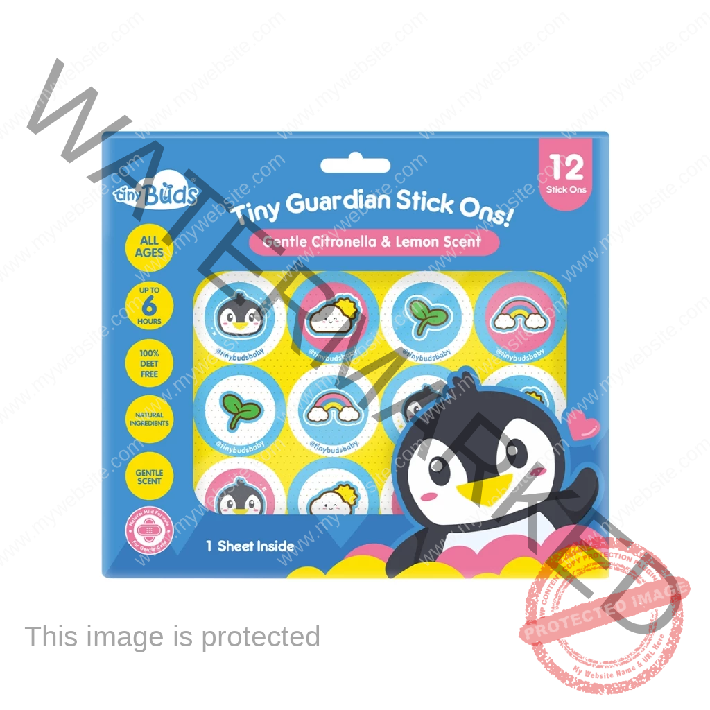 TinyBuds Tiny Guardian Stick Ons Gentle Citronella and Lemon Scent-12s 2pcs|Gone Away Insect Patch