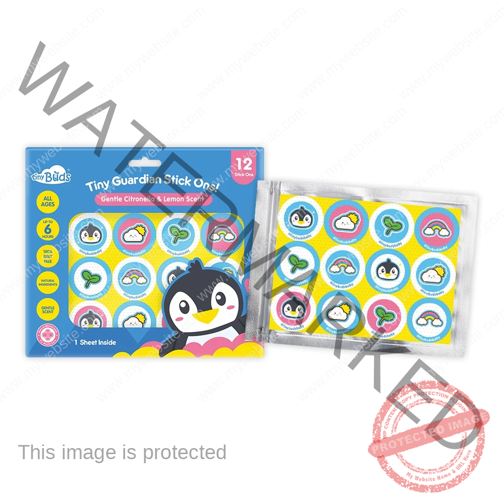 TinyBuds Tiny Guardian Stick Ons Gentle Citronella and Lemon Scent-12s 2pcs|Gone Away Insect Patch - Image 2