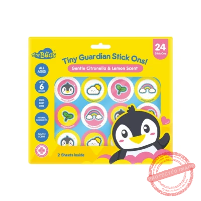 TinyBuds Tiny Guardian Stick Ons Gentle Citronella and Lemon Scent-24s 2pcs|Gone Away Insect Patch