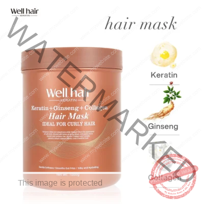 Bremod WELL Hair Mask Keratin Ginseng Collagen Ideal For Curly Hair Gentle Smooth Hydrating WH-H072