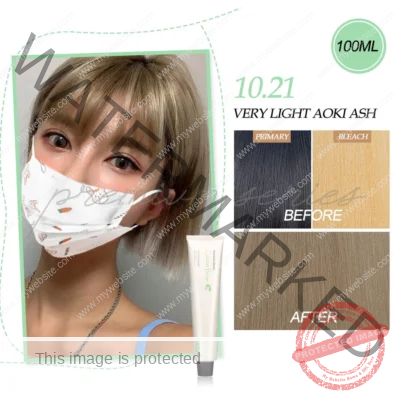 BREMOD Premium Hair Color Cocoa Very light Aoki Ash 10.21 with Oxidizing cream