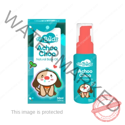 TinyBuds Achoo Choo Natural Baby Oil 50ML | Formerly Stuffy Nose Natural Baby Chest Rub Massage Oil