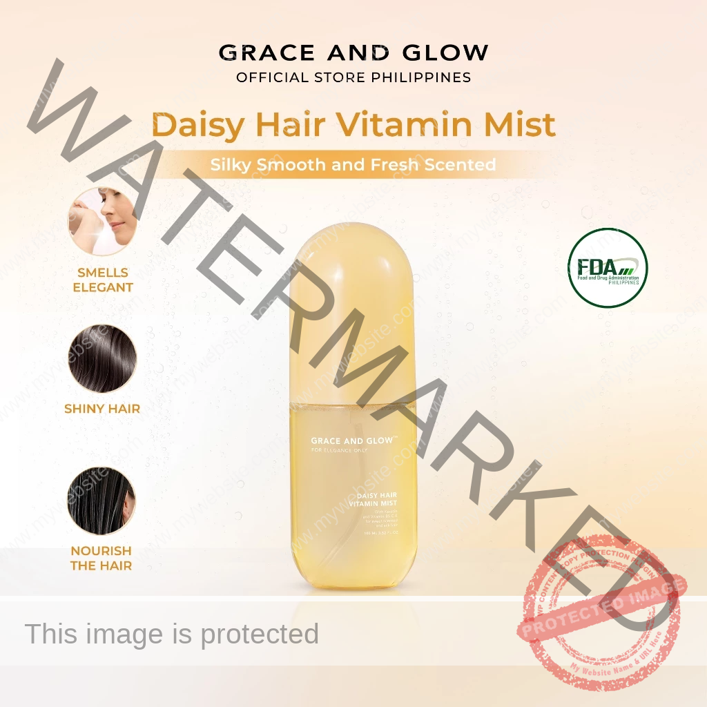 Grace and Glow Daisy Hair Mist Vitamin Mist Fresh Scented and Silky Hair Keratin + Vitamin B5 C E