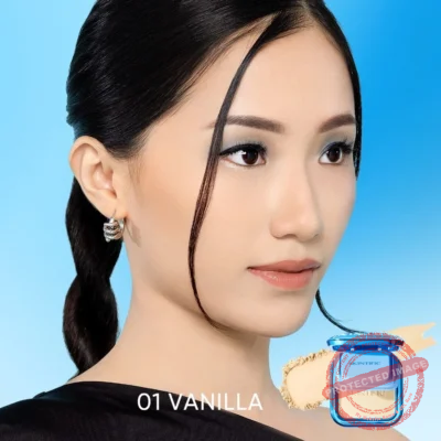 SKINTIFIC Ultra Cover Pressed Compact Powder Full Coverage Concealer Oil Control Make up -(01 VANILLA)