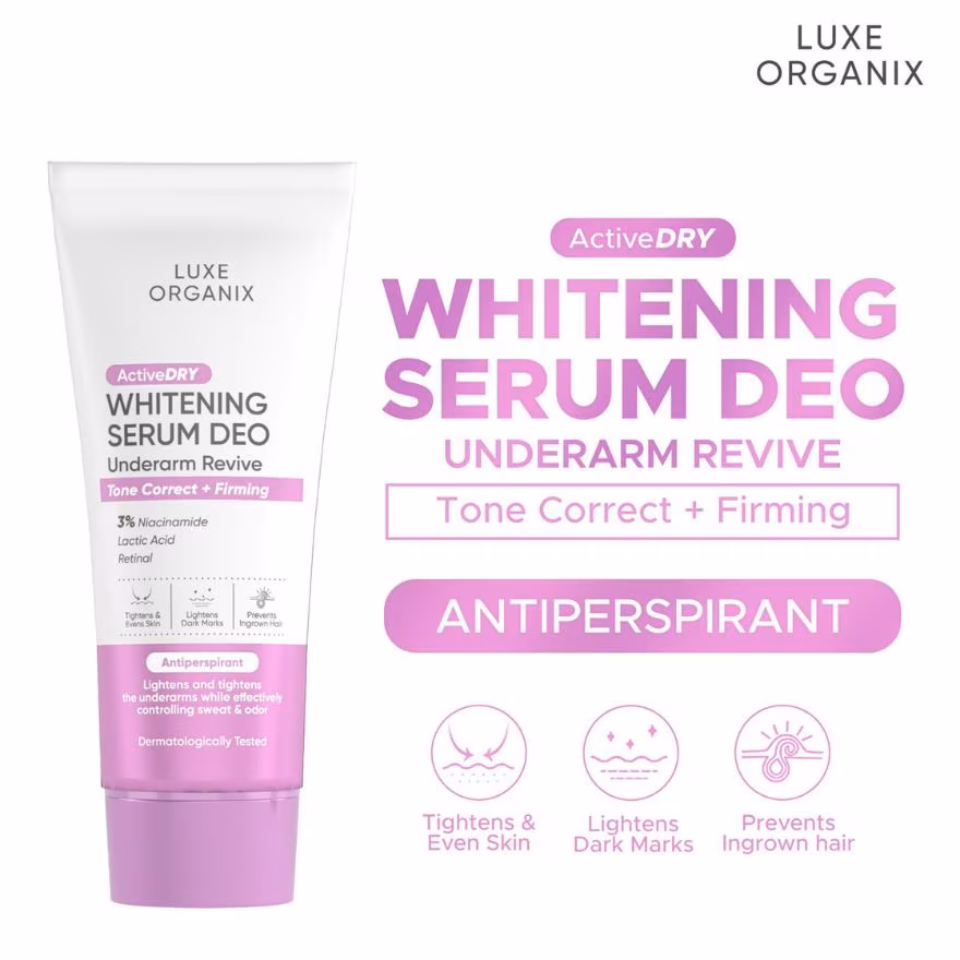 LUXE ORGANIX Active Dry Whitening Serum Deodorant Underarm Revive 50g