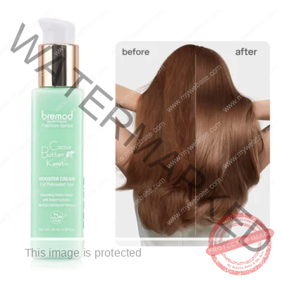 Bremod Premium Booster Cream For Rebonded Hair Cocoa Butter Keratin Repair Nourish Hydration 130ml BR-H063