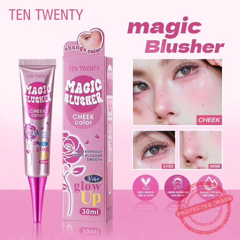 TEN TWENTY Magic Color Changing Blusher Waterproof Long Lasting 24H Cheek Makeup Natural Oil Control - Image 4