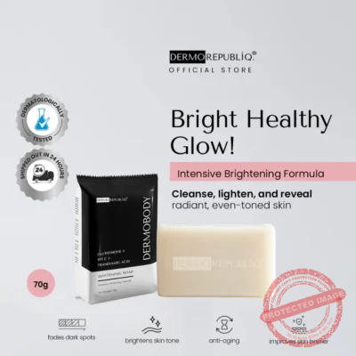 DermoBody Glutathione + Vitamin C Whitening + Brightening Body Bar Soap 70g