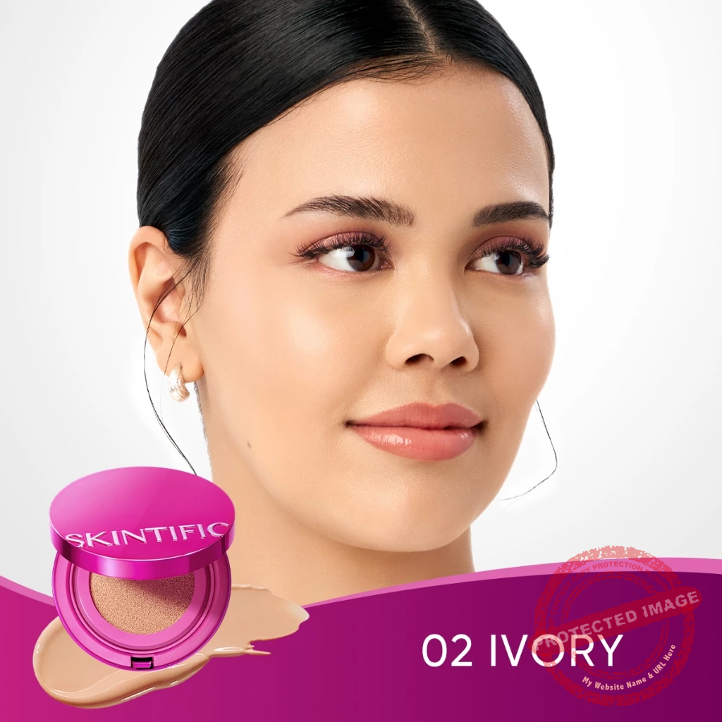 SKINTIFIC Cover Glow Perfect Pink Cushion Foundation Full Coverage Lightweight Makeup - Image 3