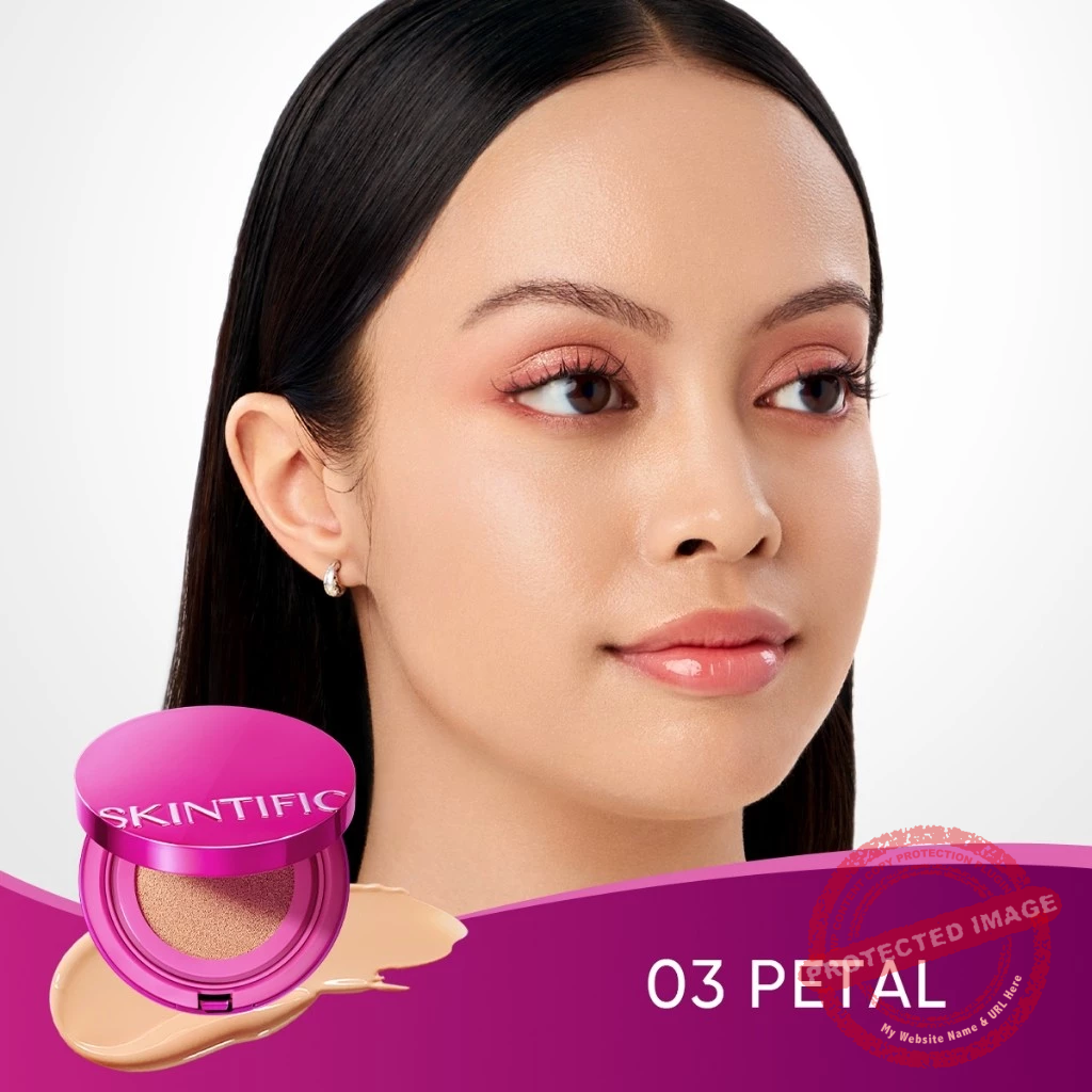 SKINTIFIC Cover Glow Perfect Pink Cushion Foundation Full Coverage Lightweight Makeup - Image 4