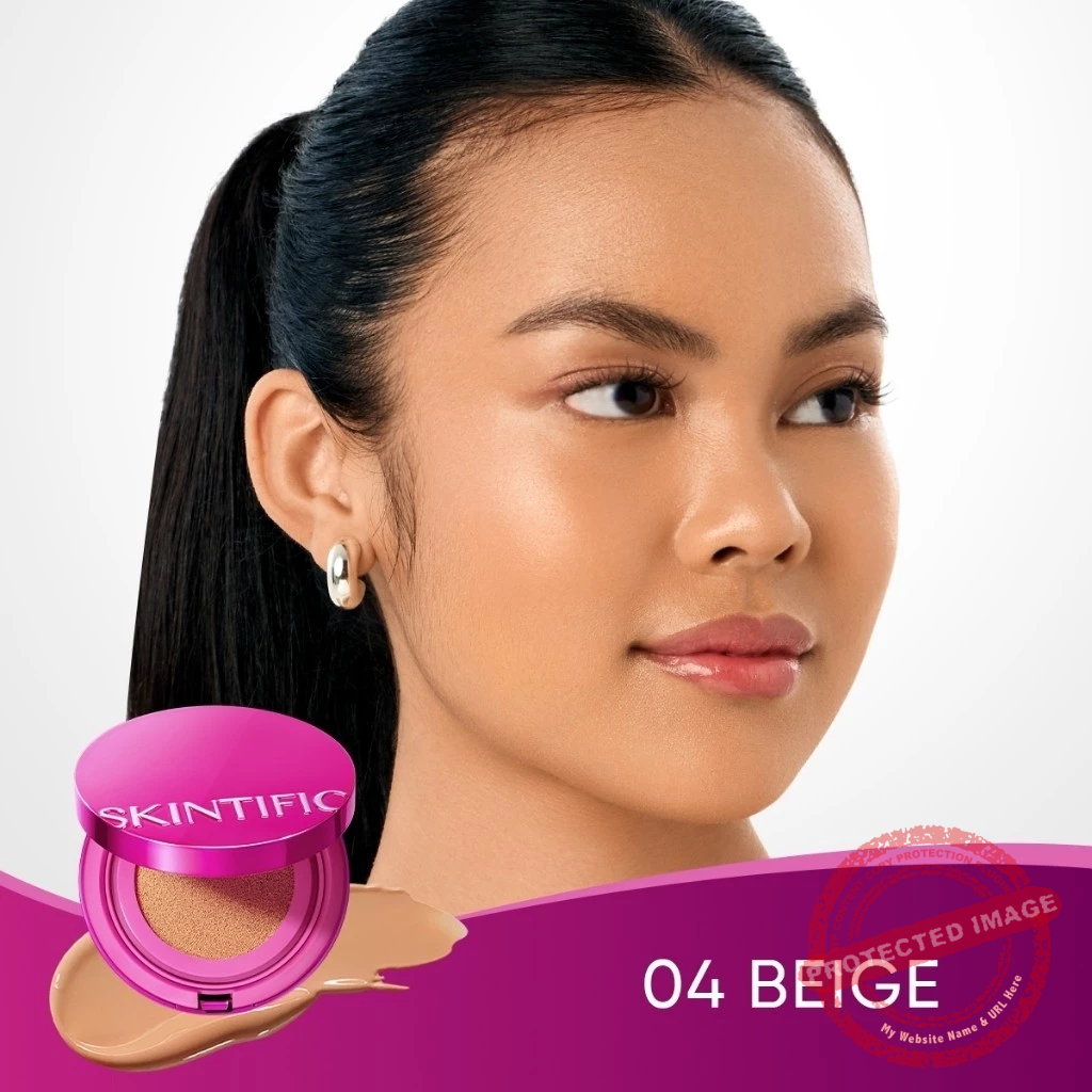 SKINTIFIC Cover Glow Perfect Pink Cushion Foundation Full Coverage Lightweight Makeup - Image 5
