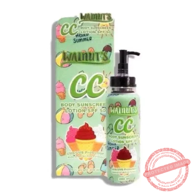 WALNUTS CC Body Sunscreen Lotion SPF50 200ml-(GREEN)