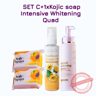 HERCHOICE Ph SET C + KOJIC: (2 PCS Kojic Papaya Soap, Sunflower Oil, Intensive Lightening Lotion
