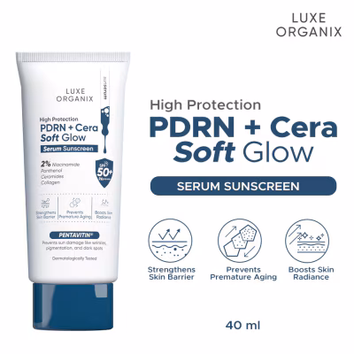 LUXE ORGANIX High Protection Aqua PDRN Soft Glow Serum Sunscreen SPF50 40g