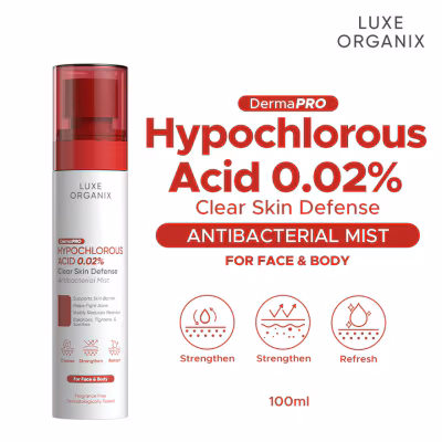 LUXE ORGANIX Hypochlorous Acid 0.02% Clear Skin Defense Antibacterial Mist 100ml