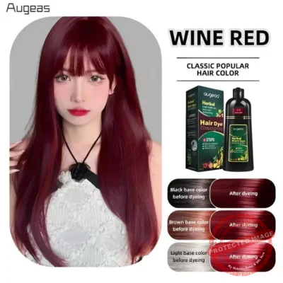 AUGEAS Herbal 3in1  Hair Dye Shampoo 500ml-WINE RED