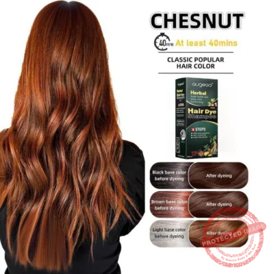 Augeas Herbal 3in1 Hair Dye Shampoo 500ml-CHESTNUT
