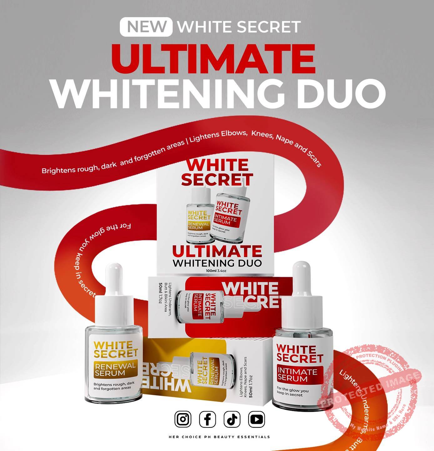 HERCHOICE PH WHITE SECRET Ultimate WHITENING DUO Set - Image 2