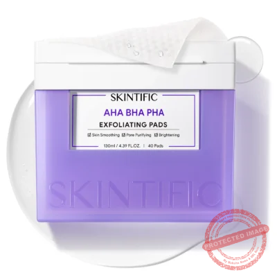 SKINTIFIC AHA BHA PHA Exfoliating Toner Pads 40 x130ml