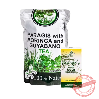 Chef Ayb's Power Bundle|| Paragis with Moringa and Guyabano Tea and Gold Capsule Bundle