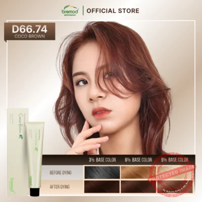 Bremod Hair Color Premium Cocoa with Oxidizer cream Coco Brown D66.74