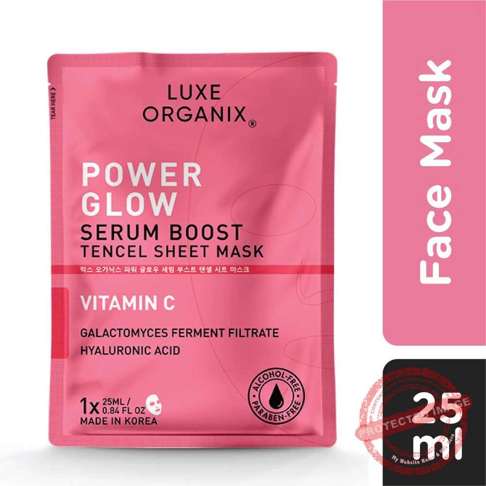 Luxe Organix Power Glow Serum Boost Sheet Mask 25ml