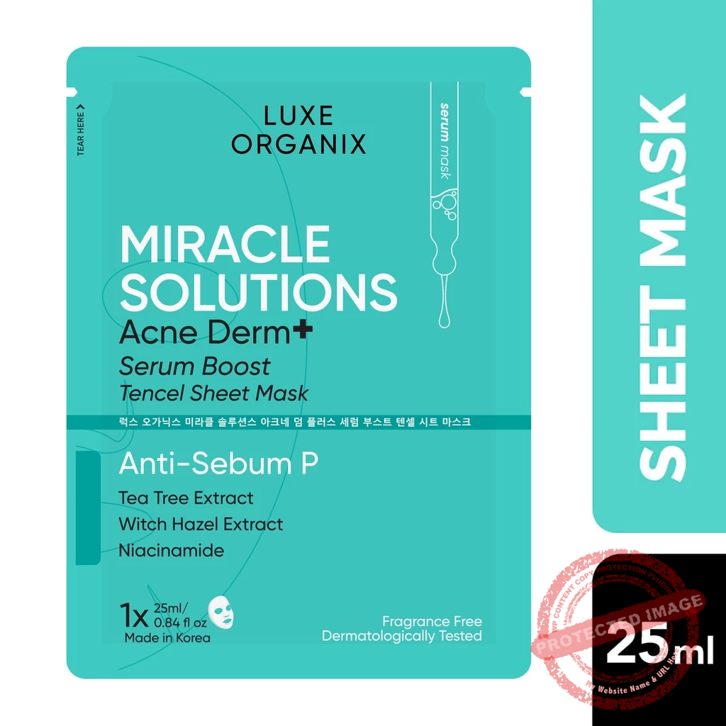 Luxe Organix Miracle Solutions Acne Derm+ Tencel Sheet Mask 25ml
