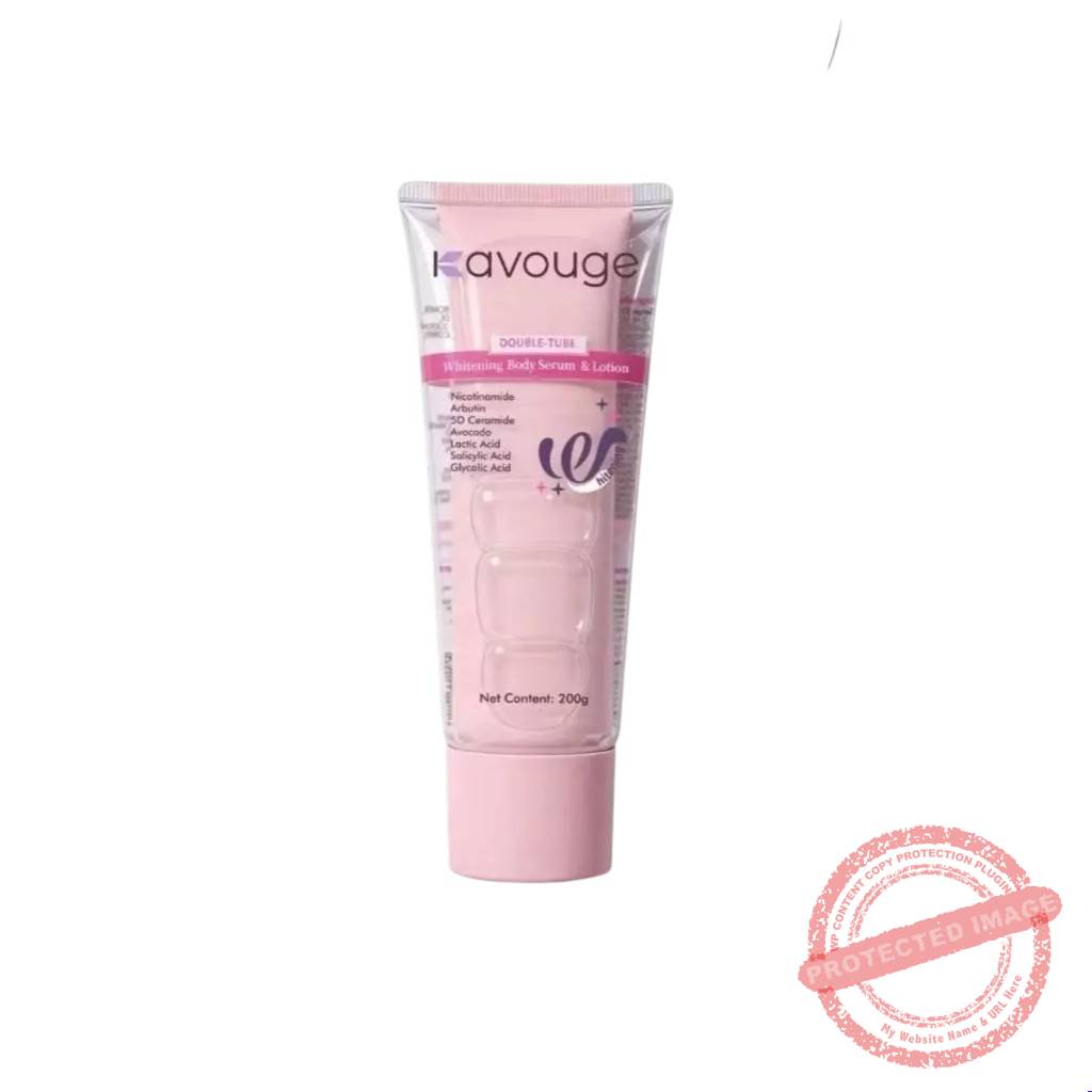 Kavouge Double Tube Whitening Lotion Serum 2in1 Niacinamide Arbutin AHA Brightening Glow Skin 200g