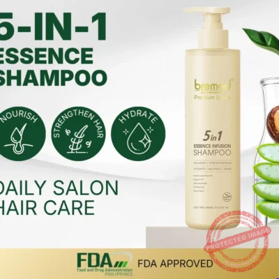 Bremod Premium 5 In 1 Hair Essence Shampoo Anti Dry Frizz Smooth Healthy Shiny Hair Hair Care 300ml